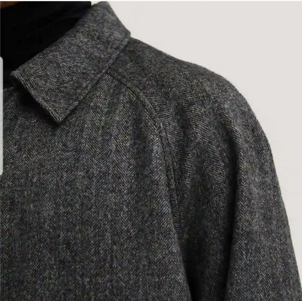 NWT Single Breasted Wool-Cashmere Overcoat (Grey) - Gentle Herd - Picture 6 of 16